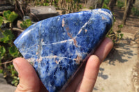 Polished Sodalite Standing Free Forms x 3 From Kunene River, Namibia