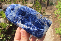 Polished Sodalite Standing Free Forms x 3 From Kunene River, Namibia