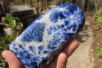 Polished Sodalite Standing Free Forms x 3 From Kunene River, Namibia