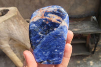 Polished Sodalite Standing Free Forms x 3 From Kunene River, Namibia