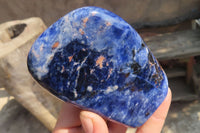 Polished Sodalite Standing Free Forms x 3 From Kunene River, Namibia