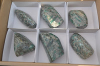 Polished Emeralds In Matrix Standing Free Forms x 6 From Sandawana, Zimbabwe