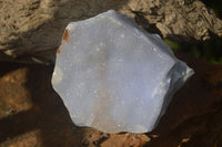 Natural Crystalline Blue Lace Agate Plates x 2 From Namibia