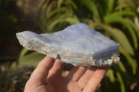 Natural Crystalline Blue Lace Agate Plates x 2 From Namibia