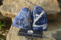 Polished Sodalite Standing Free Forms x 3 From Kunene River, Namibia