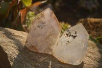 Polished Inclusion Quartz Points x 2 From Madagascar