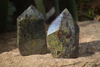 Polished Bastite Dragon Bloodstone Points x 2 From South Africa