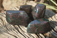 Polished Ruby Corundum In Chrome Verdite Free Forms x 4 From Zimbabwe