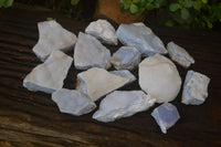 Natural Crystalline Blue Lace Agate Specimens x 12 From Namibia.