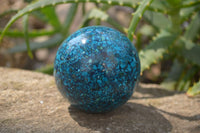 Polished Chrysocolla Conglomerate Spheres x 2 From Congo