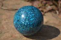 Polished Chrysocolla Conglomerate Spheres x 2 From Congo