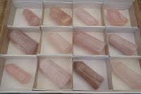 Polished Rose Quartz Points x 12 From Madagascar