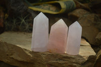 Polished Rose Quartz Points x 12 From Madagascar