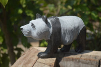 Polished Wonder Stone Panda Carving x 1 From Zimbabwe