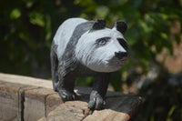 Polished Wonder Stone Panda Carving x 1 From Zimbabwe