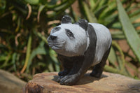 Polished Wonder Stone Panda Carving x 1 From Zimbabwe