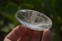 Polished Rock Crystal & Girasol Quartz Palm Stones x 14 From Madagascar