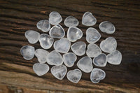 Polished Girasol Pearl Quartz Gemstone Hearts x 35 From Madagascar