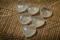 Polished Girasol Pearl Quartz Gemstone Hearts x 35 From Madagascar