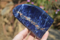 Polished Sodalite Standing Free Forms x 3 From Kunene River, Namibia