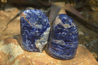 Polished Sodalite Standing Free Forms x 3 From Kunene River, Namibia