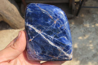 Polished Sodalite Standing Free Forms x 3 From Kunene River, Namibia