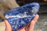 Polished Sodalite Standing Free Forms x 3 From Kunene River, Namibia