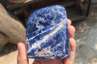 Polished Sodalite Standing Free Forms x 3 From Kunene River, Namibia