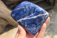 Polished Sodalite Standing Free Forms x 3 From Kunene River, Namibia