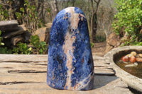 Polished Sodalite Standing Free Forms x 3 From Kunene River, Namibia