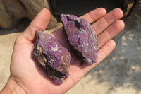 Natural Metallic Purpurite Cobbed Specimens x 12 From Erongo, Namibia