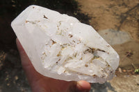 Natural Etched Clear Quartz Crystal Specimens x 2 From Madagascar