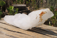 Natural Etched Clear Quartz Crystal Specimens x 2 From Madagascar