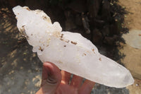 Natural Etched Clear Quartz Crystal Specimens x 2 From Madagascar