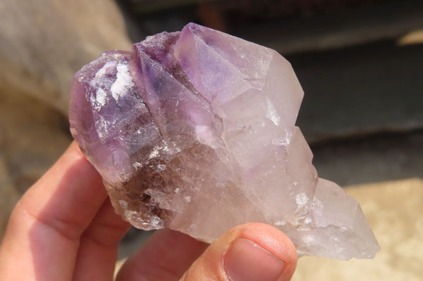 Natural Window Amethyst Quartz Crystals x 4 From Madagascar