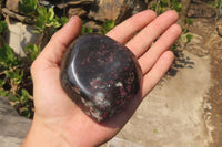 Polished Ruby Corundum In Chrome Verdite Standing Free Forms x 4 From Zimbabwe