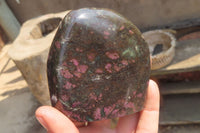 Polished Ruby Corundum In Chrome Verdite Standing Free Forms x 4 From Zimbabwe