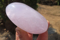 Polished Blue Rose Quartz Standing Free Forms x 3 From Madagascar