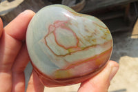 Polished Polychrome Jasper Gemstone Hearts x 6 From Madagascar