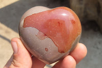 Polished Polychrome Jasper Gemstone Hearts x 6 From Madagascar