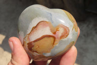 Polished Polychrome Jasper Gemstone Hearts x 6 From Madagascar