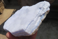 Natural Crystalline Blue Lace Agate Plates x 3 From Namibia