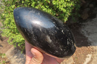 Polished Black Tourmaline Standing Free Form x 1 From Madagascar