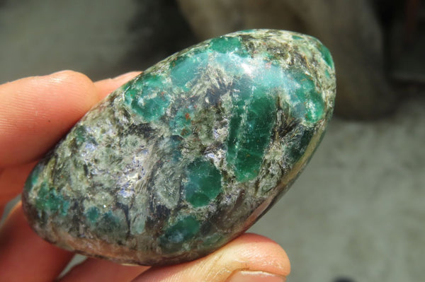 Polished Rare Emerald Mica In Matrix Free Forms x 12 From Mutoko, Zimbabwe