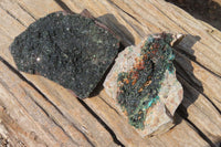 Natural Libethenite Crystals On Dolomite Matrix Specimens x 2 From Shituru, Congo