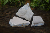 Natural Crystalline Blue Lace Agate Plates x 3 From Namibia