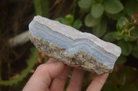 Natural Crystalline Blue Lace Agate Plates x 3 From Namibia