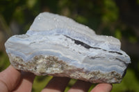 Natural Crystalline Blue Lace Agate Plates x 3 From Namibia