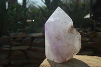 Polished Smokey Amethyst Window Quartz Point x 1 From Akansobe, Madagascar