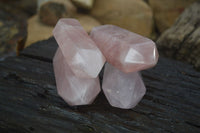 Polished Double Terminated Rose Quartz Points x 12 From Madagascar